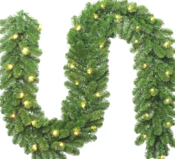 Clearance Tannengirlande Winterberg  270 x D 30 cm mit LEDs warmweiß Weihnachts- & Tannengirlanden