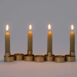 Clearance Teelicht-/ Kerzenständer Donna gold 31 x 7,5 x 4 cm Teelichthalter