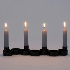 New Teelicht-/ Kerzenständer Donna schwarz 31 x 7,5 x 4 cm Teelichthalter|Kerzenständer