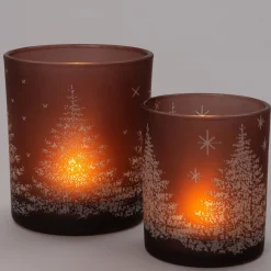 Discount Teelichthalter Mat Tannenbaum braun D 7 H 8 cm Teelichthalter