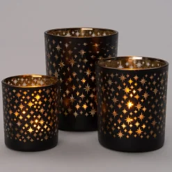 Teelichthalter Stern Marijne schwarz D 10 H 12,5 cm Teelichthalter