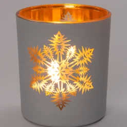 Online Teelichthalter Schneeflocke Anton weiß D 7 H 8 cm Teelichthalter
