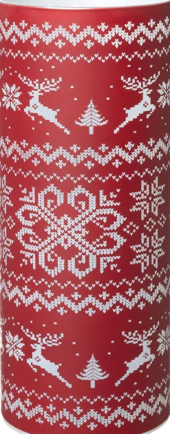 Sale Teelichthalter Winter rot met LED Beleuchtung D 9 H 22,5 cm Led Kerzen