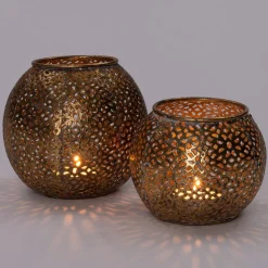 Clearance Teelichthalter Dana gold D 12 H 11 cm Teelichthalter