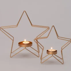 Online Teelichthalter Stern gold 18 x 6,7 x 19 cm Teelichthalter