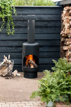 Online Terrassenofen schwarz D 48 H 155 cm Terrassenöfen & Gartenkamine