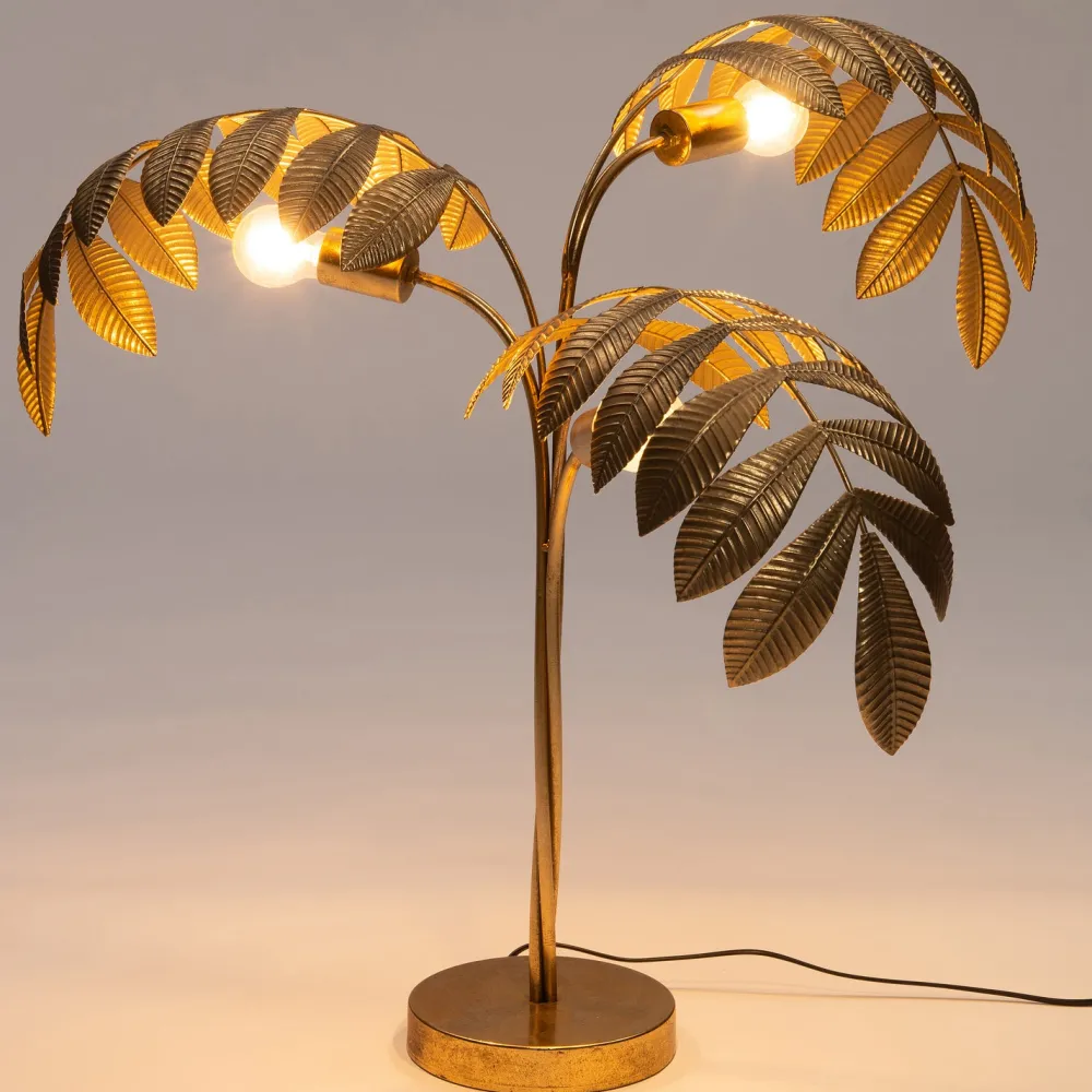 New Tischleuchte Blätter gold D 61 cm H 74 Tischleuchten