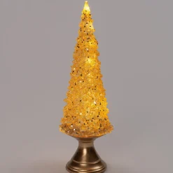Best Tischleuchte Weihnachtsbaum gold warmweiß 9,5 x 9,8 x 28 cm Weihnachtsfiguren & -Objekte