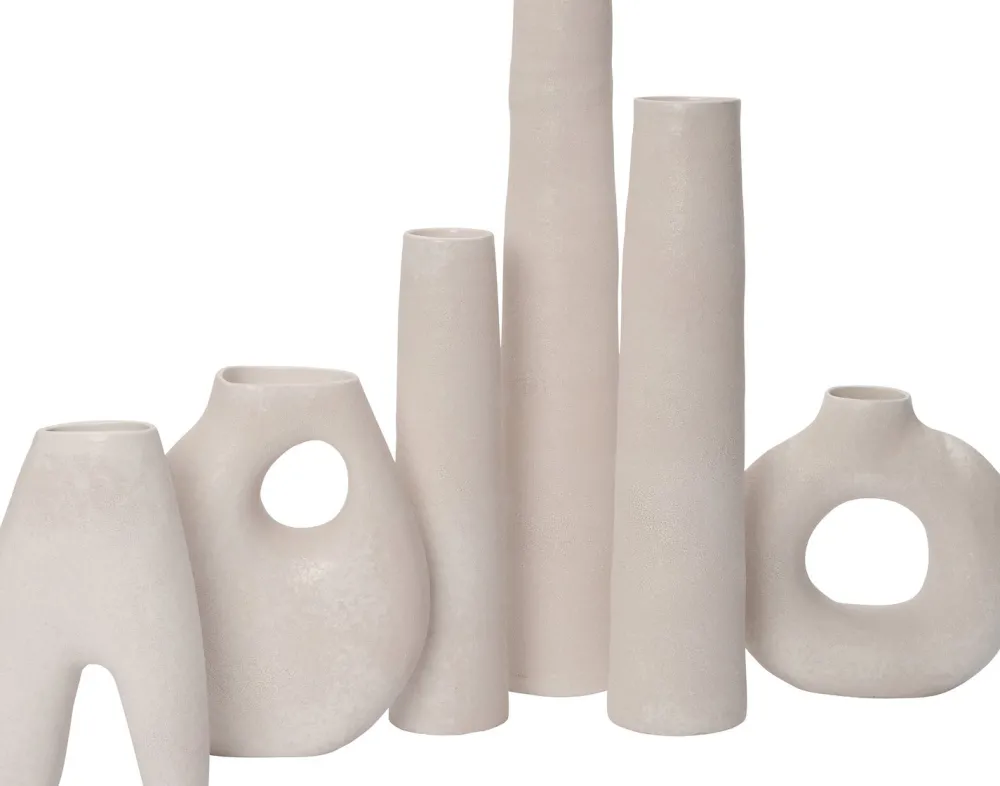 Discount Vase Koping weiß 36 x 9 x 27 cm Vasen & Krüge|Blumentöpfe & Pflanzgefäße