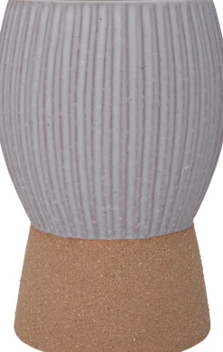 Sale Vase mit Fuß Jill grau / braun 13 x 13 x 19,5 cm Vasen & Krüge|Blumentöpfe & Pflanzgefäße