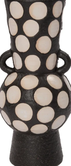Online Vase mit Fuß Pygros schwarz / beige D 17 H 38 cm Vasen & Krüge|Blumentöpfe & Pflanzgefäße