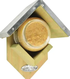 Best Vogel-Erdnussbutter mit Halter Holz 15 x 13 x 19,5 cm Gartenvögel|Erdnussbutter-Häuser