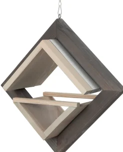 Outlet Vogelfutterhaus Kubus grau 39 x 19 x 39 cm Vogelfutterhäuser|Gartenvögel