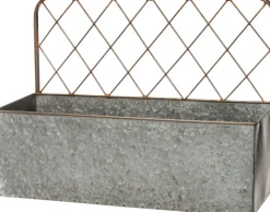 Wand-Blumenkasten Zink 51,5 x 18,5 x 38 cm Pflanzkübel|Blumentöpfe & Pflanzgefäße