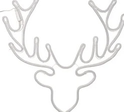 Wanddeko Rentier beleuchtet 96 LEDs warmweiß 53 x 2 x 56 cm Weihnachtsfiguren (Außen)