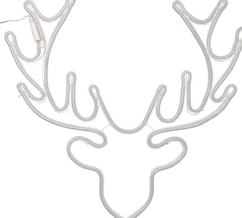 Wanddeko Rentier beleuchtet 96 LEDs warmweiß 53 x 2 x 56 cm Weihnachtsfiguren (Außen)