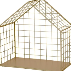 Wandregal Haus gold 21 x 13 x 21 cm Wandregale & Hakenleisten