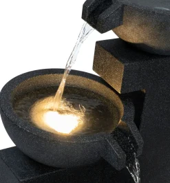 Hot Wasserspiel Miro grau 41 x 41 x 76 cm Gartenbrunnen & Wasserspiele