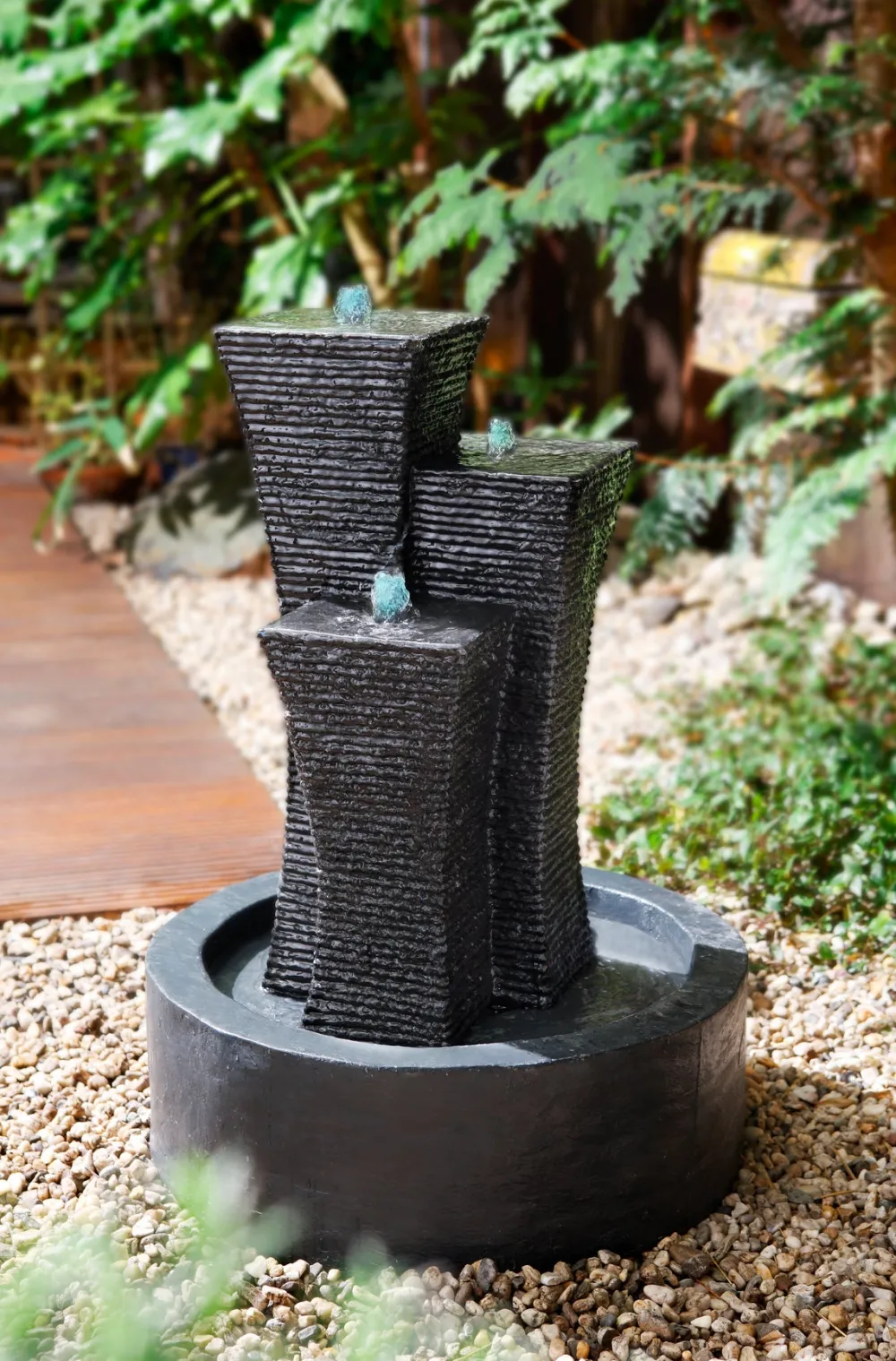 Clearance Wasserspiel Saffir mit LED-Beleuchtung D 55 H 75,8 cm Gartenbrunnen & Wasserspiele