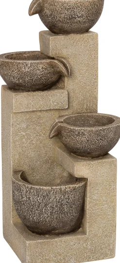 Online Wasserspiel Tani beige / grau 25 x 25 x 55 cm Gartenbrunnen & Wasserspiele