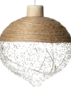 Weihanchtsanhänger mit LED Beleuchtung naturell D12 cm Weihnachtsdeko Zum Aufhängen