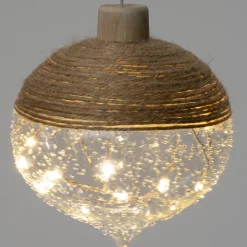 Weihanchtsanhänger mit LED Beleuchtung naturell D12 cm Weihnachtsdeko Zum Aufhängen