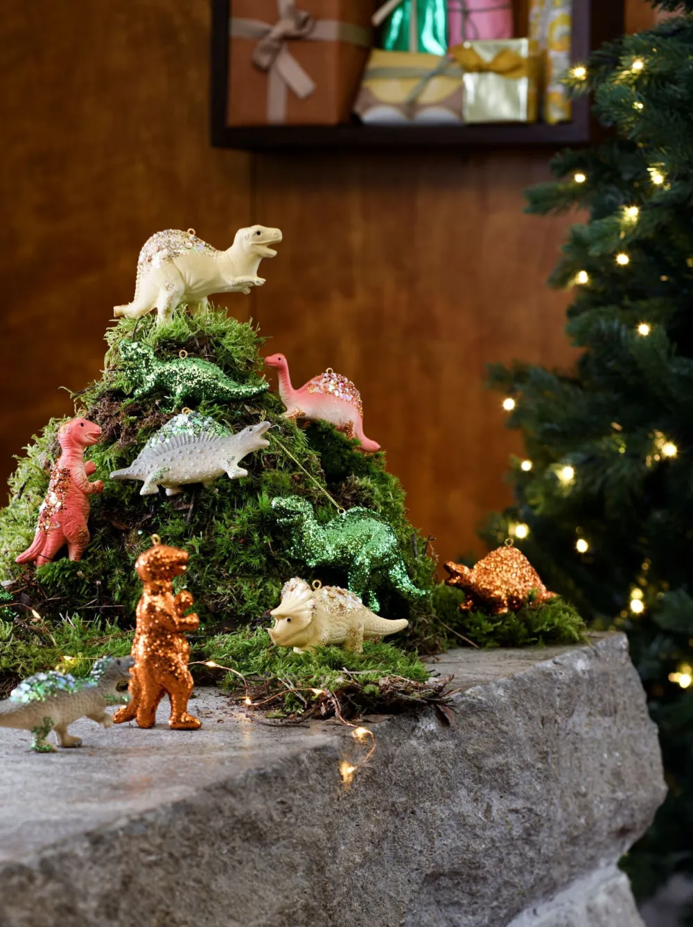 Outlet Weihnachtsanhänger Dino orange 12 x 2,2 x 4,5 cm Weihnachtskugeln & -Anhänger