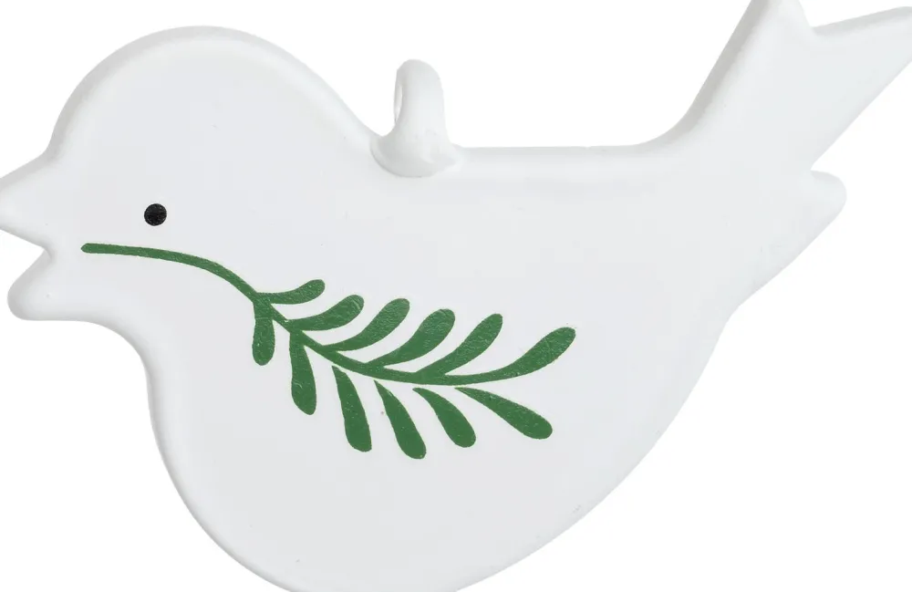 Outlet Weihnachtsanhänger Friedenstaube weiß 8 x 0,5 x 4 cm Weihnachtskugeln & -Anhänger