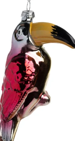 Outlet Weihnachtsanhänger Fauna Tukan rosa 7,5 x 5 x 12,3 cm Weihnachtskugeln & -Anhänger