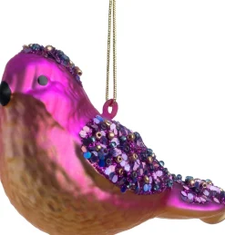 Discount Weihnachtsanhänger Vogel rosa / lila 6 x 5 x 10 cm Weihnachtskugeln & -Anhänger