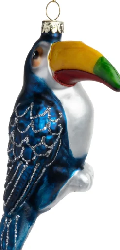 Weihnachtsanhänger Tukan Fauna blau 4,5 x 6 x 12 cm Weihnachtskugeln & -Anhänger