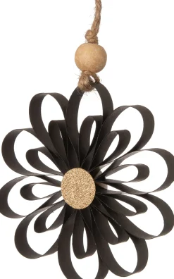 Discount Weihnachtsbaumanhänger Blume D 10 cm schwarz Weihnachtskugeln & -Anhänger
