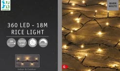 Outlet Weihnachtsbaum-Lichterkette 18 m mit 360 Reiskorn-LEDs warmweiß Weihnachtsbaumbeleuchtung