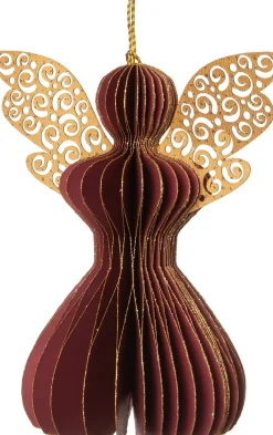 Discount Weihnachtsbaumschmuck Engel mit Glitzer Marison dunkelrosa / gold 12 x 12 x 12 cm Weihnachtskugeln & -Anhänger