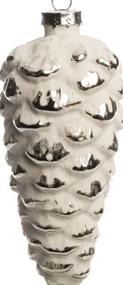 Clearance Weihnachtsbaumschmuck Tannenzapfen weiß D 6 H 13,5 cm Weihnachtskugeln & -Anhänger