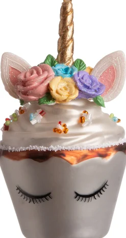 Clearance Weihnachtsbaumschmuck Cupcake Einhorn weiß D 7 H 12 cm Weihnachtskugeln & -Anhänger