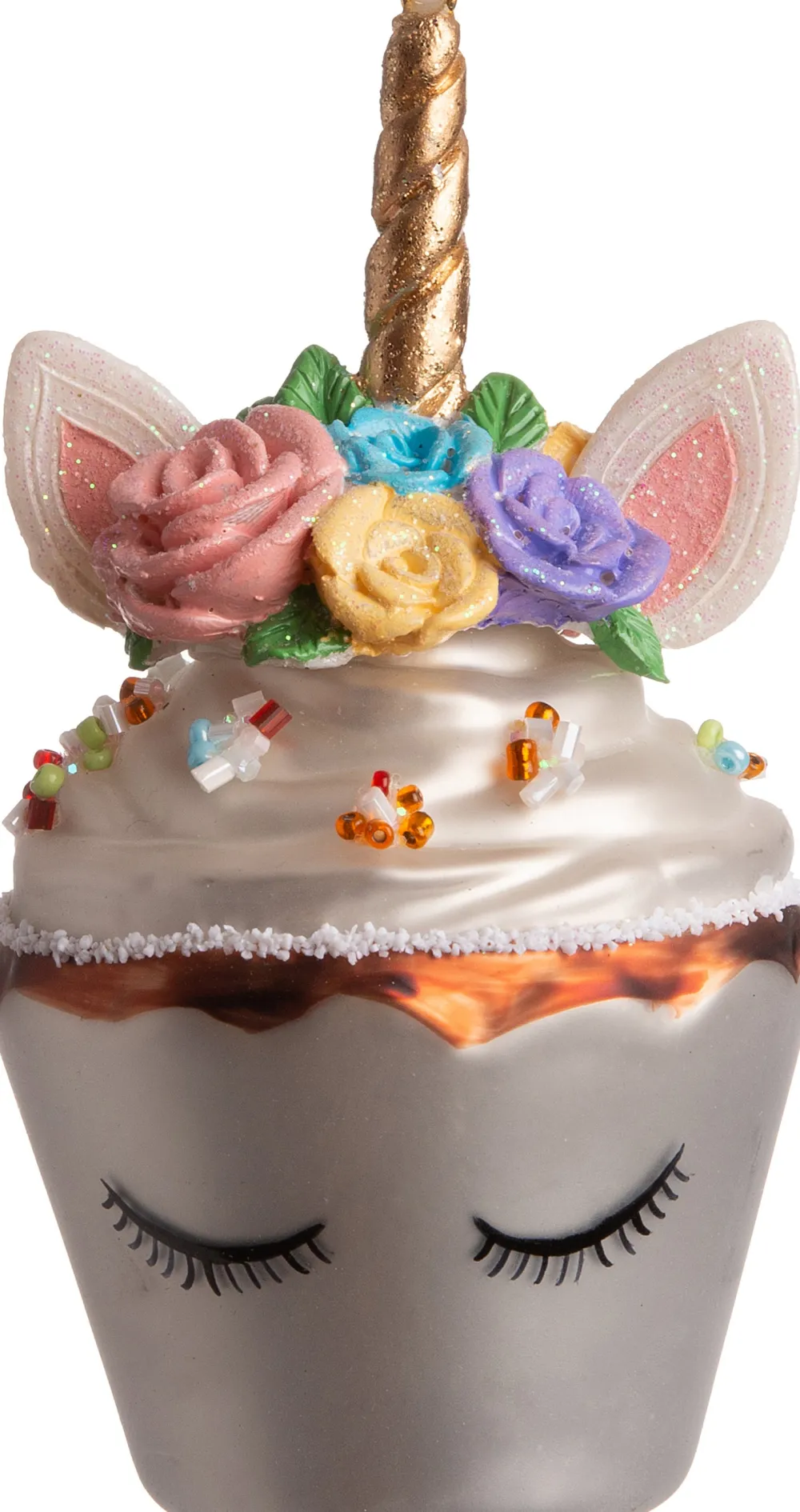 Clearance Weihnachtsbaumschmuck Cupcake Einhorn weiß D 7 H 12 cm Weihnachtskugeln & -Anhänger