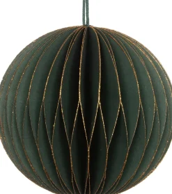 Online Weihnachtsbaumschmuck Papier gold / grün D 9 H 9 cm Weihnachtskugeln & -Anhänger