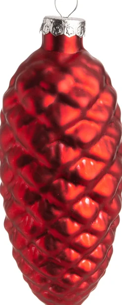 Online Weihnachtsbaumschmuck Tannenzapfen matt rot D 4 H 11 cm Weihnachtskugeln & -Anhänger