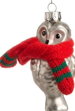 Online Weihnachtsbaumschmuck Eule weiß / rot 4,8 x 4 x 10 cm Weihnachtskugeln & -Anhänger