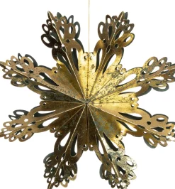 Hot Weihnachtsbaumschmuck Papier Schneeflocke grün / gold D 23 cm Weihnachtsdeko Zum Aufhängen