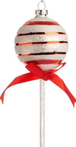 Clearance Weihnachtsbaumschmuck Lolly lichtrood / weiß D 5,5 H 15 cm Weihnachtskugeln & -Anhänger