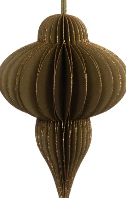 Best Weihnachtsbaumschmuck Papier grün / gold D 8,5 H 11,5 cm Weihnachtskugeln & -Anhänger