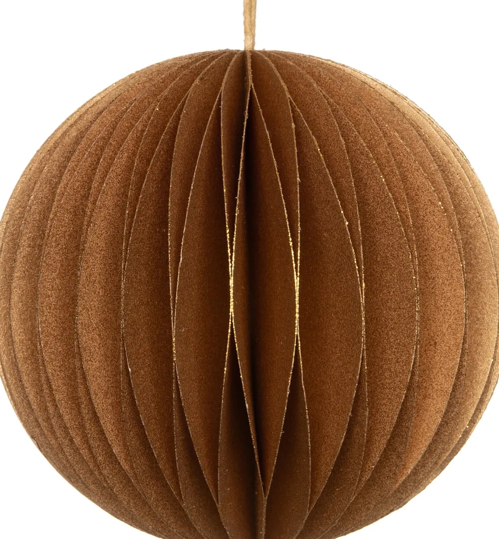 Outlet Weihnachtsbaumschmuck Papier gold D 9 H 9 cm Weihnachtskugeln & -Anhänger