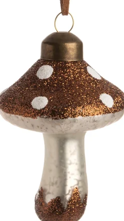 Sale Weihnachtsbaumschmuck Pilz braun / weiß D 5,5 H 7 cm Weihnachtskugeln & -Anhänger