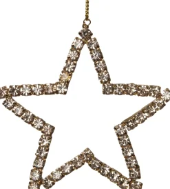 New Weihnachtsbaumschmuck Stern mit Glitzersteinen gold 9 x 9 x 0,5 cm Weihnachtskugeln & -Anhänger