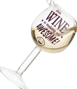 New Weihnachtsbaumschmuck Weinglas weiß D 5 H 10 cm Weihnachtskugeln & -Anhänger