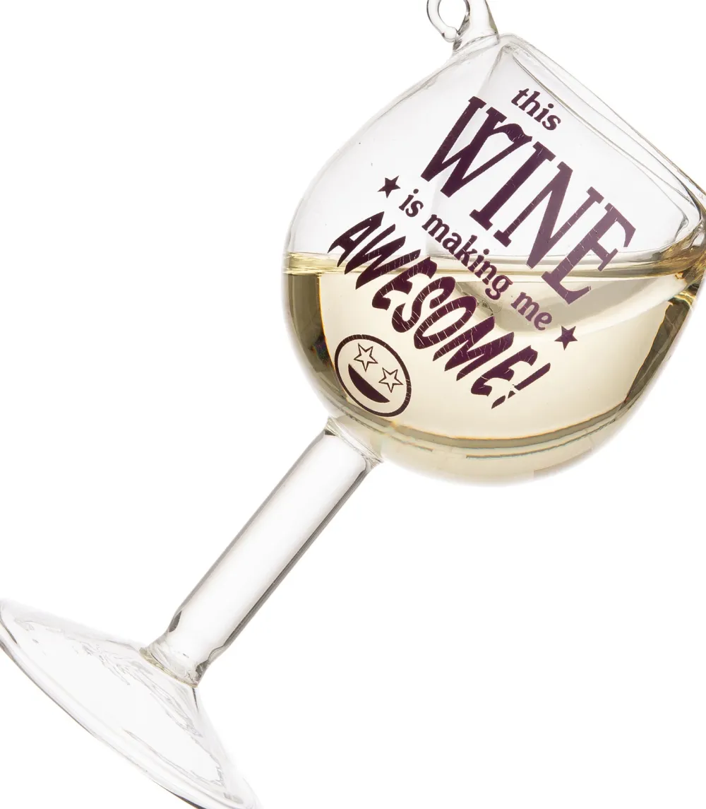 New Weihnachtsbaumschmuck Weinglas weiß D 5 H 10 cm Weihnachtskugeln & -Anhänger