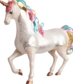 Outlet Weihnachtsbaumschmuck Einhorn weiß H 12 cm Weihnachtskugeln & -Anhänger