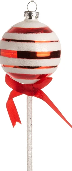 New Weihnachtsbaumschmuck Lolly rot / weiß D 5,5 H 15 cm Weihnachtskugeln & -Anhänger